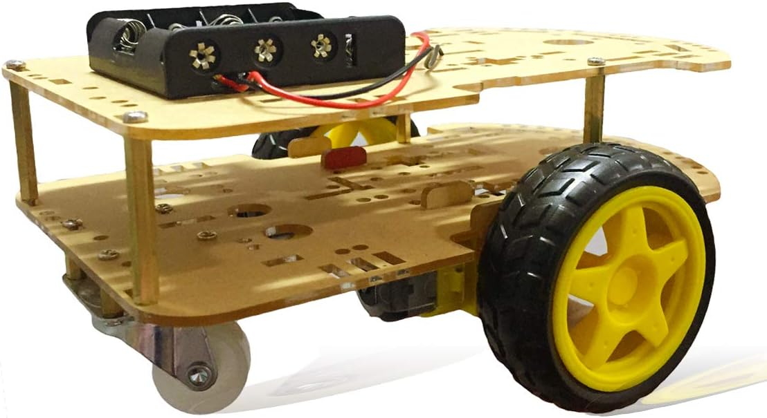 هيكل روبوت ذكي شفاف بعجلتين (2WD) من الأكريليك بطبقتين، مصمم خصيصًا لمشاريع الأردوينو.